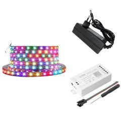 WS2812B ARGB Pixel Şerit LED 5VOLT 5m Wifi Kontrollü sp108+Adaptör (SP108E)