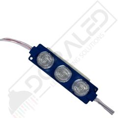 12 Volt Mavi 3 Watt 3 lü Lensli 3030 Reklamcı Modül (10 Adet)