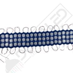 12 Volt Mavi 3 Watt 3 lü Lensli 3030 Reklamcı Modül (10 Adet)