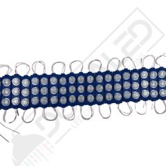 12 Volt Mavi 3 Watt 3 lü Lensli 3030 Reklamcı Modül (10 Adet)