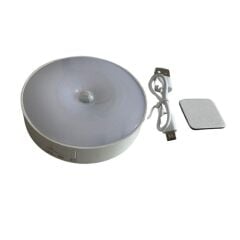 Hareket Sensörlü - Usb Şarjlı - mıknatıslı  Led Işık Lamba Yuvarlak 3 Renk ayarlı