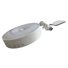 Hareket Sensörlü - Usb Şarjlı - mıknatıslı  Led Işık Lamba Yuvarlak 3 Renk ayarlı