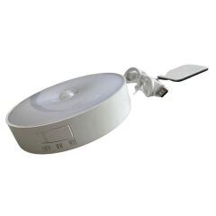 Hareket Sensörlü - Usb Şarjlı - mıknatıslı  Led Işık Lamba Yuvarlak 3 Renk ayarlı