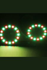 WS2812B Matrix Dijital Yuvarlak Pixel Led 24 Led Halka ARGB Magic Led Ayrı Ayrı Adresli Matrix  Ekran 5V Dış Çap 73mm İç Çap 54mm