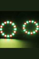 WS2812B Matrix Dijital Yuvarlak Pixel Led 24 Led Halka ARGB Magic Led Ayrı Ayrı Adresli Matrix  Ekran 5V Dış Çap 73mm İç Çap 54mm