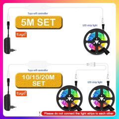 Tuya Destekli Wifi Kontrollü 5M RGB Şerit Led Set 5 Metre