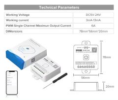 SP630E Bluetooth Müzik Pixel Şerit Led + 5 Kanal RGBW+WW Led Kontrol Devresi 5-24V