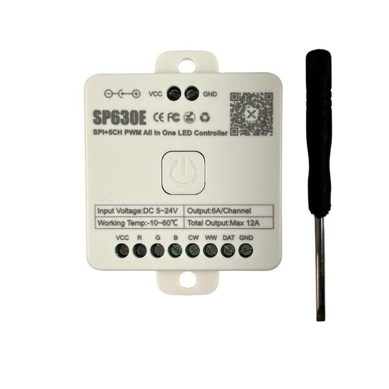 SP630E Bluetooth Müzik Pixel Şerit Led + 5 Kanal RGBW+WW Led Kontrol Devresi 5-24V