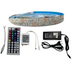IR KUMANDALI RGB ŞERİT LED SET 5050 LEDLİ 3ÇİPLİ 10METRE SİLİKONLU