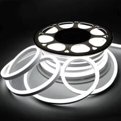 12x12mm 2700K Gün Işıgı 12 Volt 25 Metre Flat Mobilya Neon Led 2,5Cm de Bir kesilebilir - Mobilya Gömme Düz Neon 12V 25M