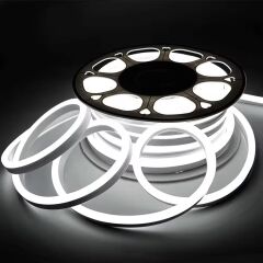 12x12mm 2700K Gün Işıgı 12 Volt 25 Metre Flat Mobilya Neon Led 2,5Cm de Bir kesilebilir - Mobilya Gömme Düz Neon 12V 25M