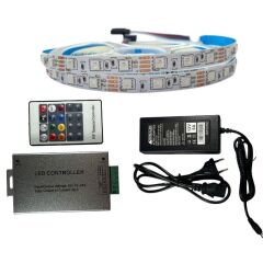 RF KUMANDALI RGB ŞERİT LED SET 5050 LEDLİ 3ÇİPLİ 10METRE IP20