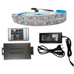 RF KUMANDALI RGB ŞERİT LED SET 5050 LEDLİ 3ÇİPLİ 10METRE IP20