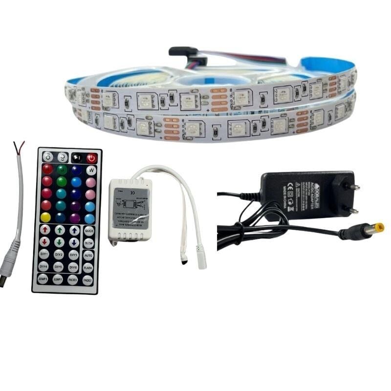 IR KUMANDALI RGB ŞERİT LED SET 5050 LEDLİ 3ÇİPLİ 5METRE IP20