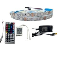 IR KUMANDALI RGB ŞERİT LED SET 5050 LEDLİ 3ÇİPLİ 5METRE IP20