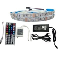 IR KUMANDALI RGB ŞERİT LED SET 5050 LEDLİ 3ÇİPLİ 10METRE IP20