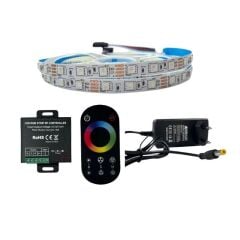 RF DOKUNMATİK KUMANDALI RGB ŞERİT LED SET 5050 LEDLİ 3ÇİPLİ 5METRE IP20