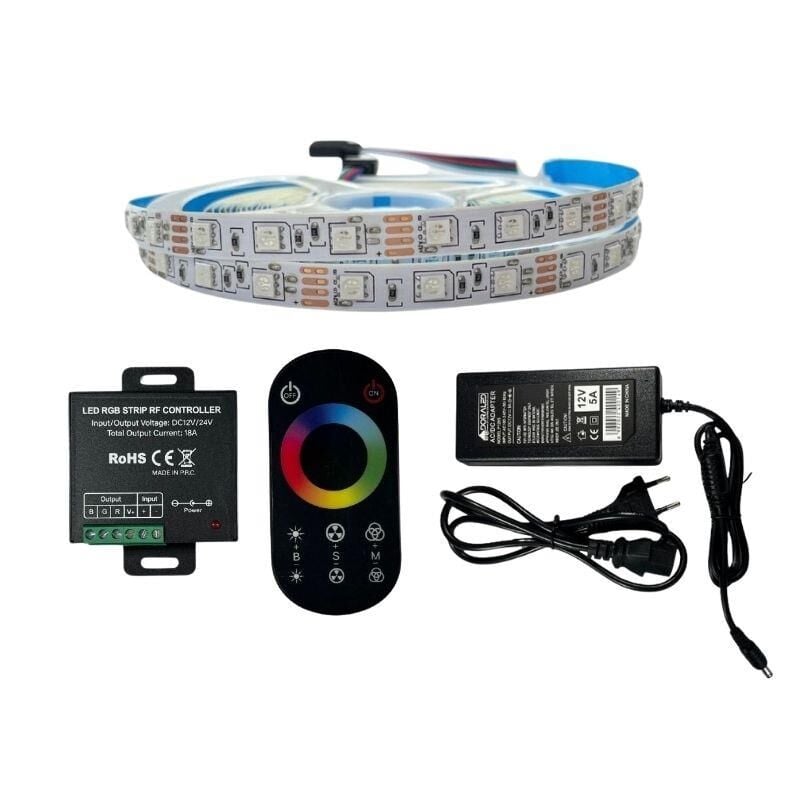 RF DOKUNMATİK KUMANDALI RGB ŞERİT LED SET 5050 LEDLİ 3ÇİPLİ 10METRE IP20
