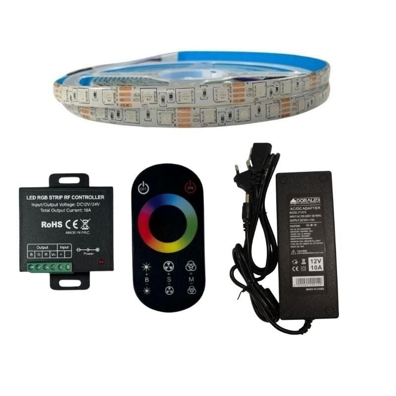RF DOKUNMATİK KUMANDALI RGB ŞERİT LED SET 5050 LEDLİ 3ÇİPLİ 20METRE IP20