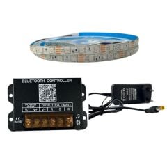 BLUETOOTH TELEFON KONTROLLÜ RGB ŞERİT LED SET 5050 LEDLİ 3ÇİPLİ 5METRE SİLİKONLU