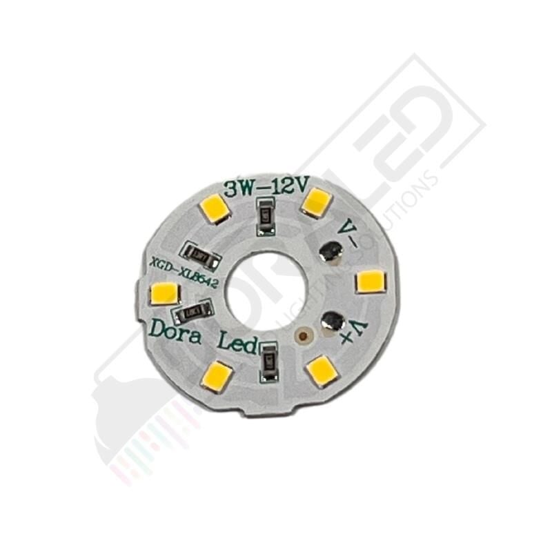 12Volt 3Watt Smd 2835 Ledli Led Modül Gün Işığı 10mm Delik Çaplı 12V 3W Avize Ledi 34mm(3 Adet)