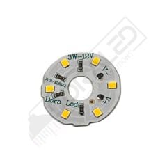 12Volt 3Watt Smd 2835 Ledli Led Modül Gün Işığı 10mm Delik Çaplı 12V 3W Avize Ledi 34mm(3 Adet)