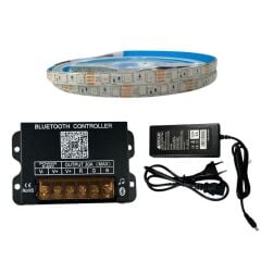 BLUETOOTH TELEFON KONTROLLÜ RGB ŞERİT LED SET 5050 LEDLİ 3ÇİPLİ 10METRE SİLİKONLU