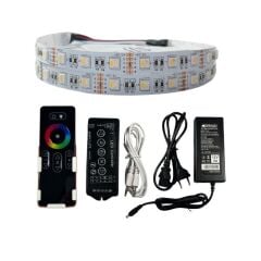 DOKUNMATİK MÜZİK KONTROLLÜ RGBWW ŞERİT LED SET 5050 LEDLİ 3ÇİPLİ 12VOLT 5METRE