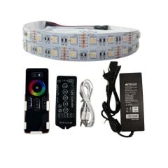 DOKUNMATİK MÜZİK KONTROLLÜ RGBWW ŞERİT LED SET 5050 LEDLİ 3ÇİPLİ 12VOLT 10METRE