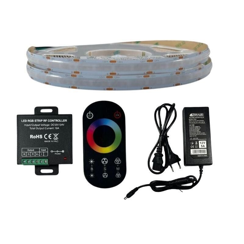 DOKUNMATİK KONTROLLÜ COB RGB ŞERİT LED SET 576/1M LEDLİ 5METRE