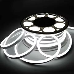12x12mm 4000K Natural Beyaz 12 Volt 25 Metre  Flat Mobilya Neon Led 2,5Cm de Bir kesilebilir - Mobilya Gömme Düz Neon 12V 25M