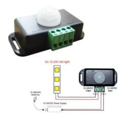 12V 24V DC Hareket Sensörü Pır Dedektör Hareket Sensörlü
