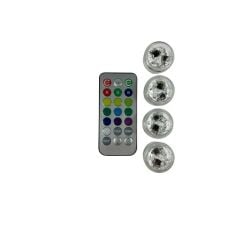 Sualtı Kumandalı - Pilli Rgb Nargile Led Işığı Su Geçirmez 4Led+1Kumanda