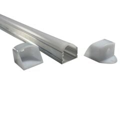 Lineer Alüminyum Boş Kasa Profil - Led Bar Boş Kasa Şeffaf Cam 1Metre