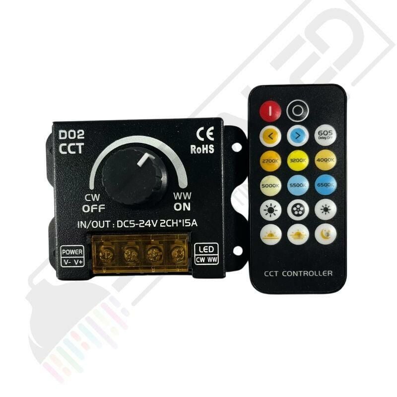Kelvin Ayarlı 2 Kanal Led Dimmer 12-24 Volt
