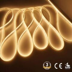 220 Volt Dim Edilebilir Şerit Led 10 Cm De Kesilebilir M/120 Led Amber (Sarı) 5M İP65