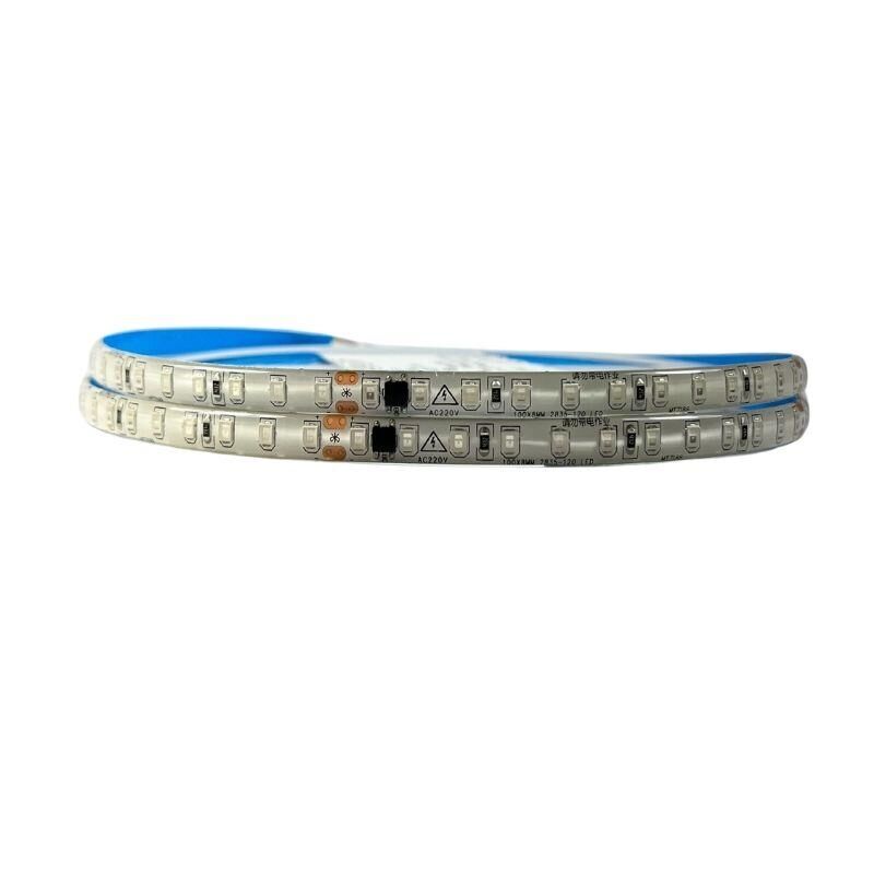 220 Volt Dim Edilebilir Şerit Led 10 Cm De Kesilebilir M/120 Led Mavi 5M İP65