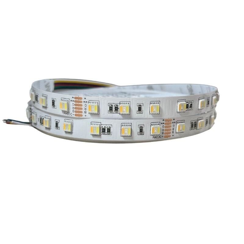 RGBCW Şerit Led 5İN1 Rgb+Beyaz+Gün Işığı RGB+W+WW 5050 IP20 Mt 60 Led (5mt) 24V