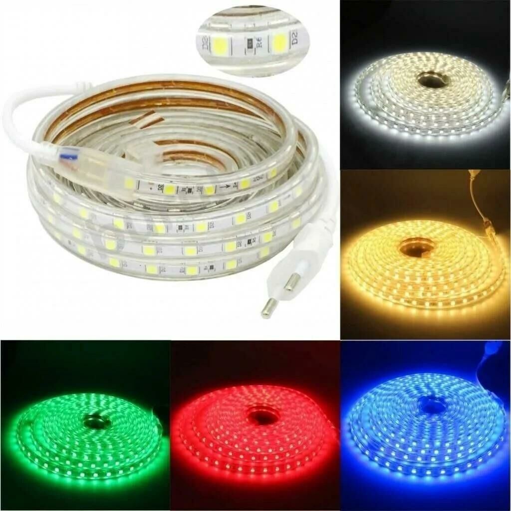 220 Volt Hortum Şerit Led Kırmızı 10 Metre 220V Led Aydınlatma + Fiş(10M)